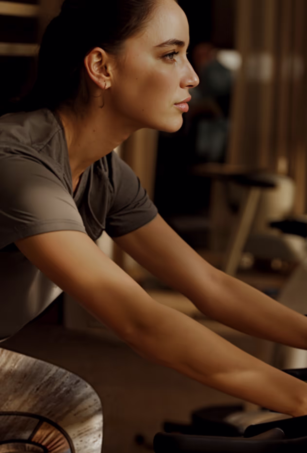 Spin studio in the residents’ gym at Cascade apartments
