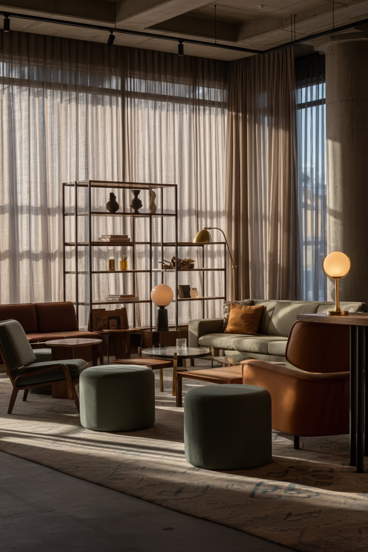 Residents’ lounge and focus area at Cascade apartments, Canary Wharf